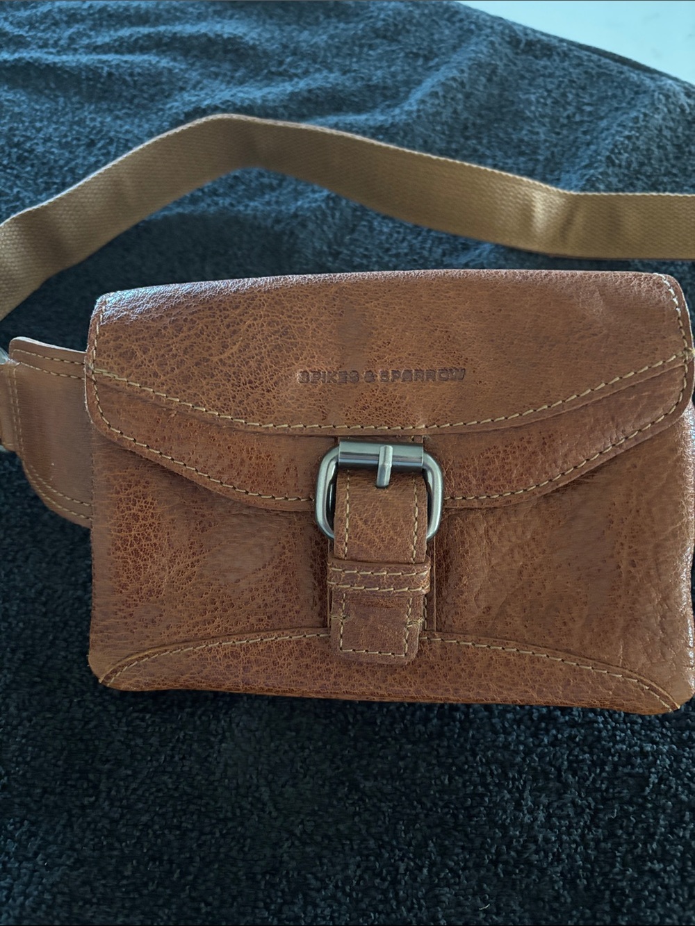 NWOT Compact Camel Mini Belt Bag with Buckle Detail - Picture 2 of 7
